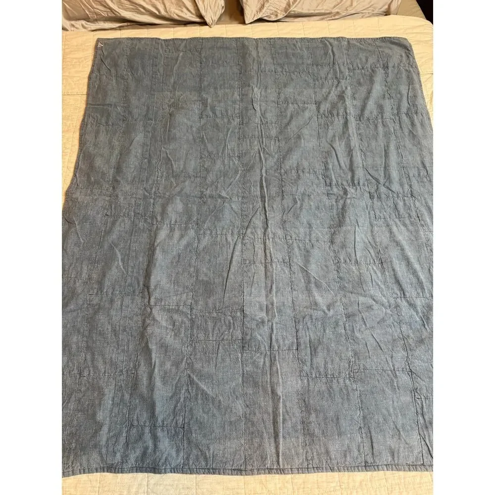 DII Y2K VTG Patchwork Panel Cotton Quilt Throw Blanket Farmhouse Cottagecore